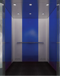 Royal Blue Elevator Cabins